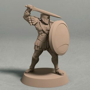 Realm of Eros soldier with sword and shield pose 2 front