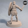 Soldier of Nemis with Sword and Shield Pose 3 Back Fantasy Miniature